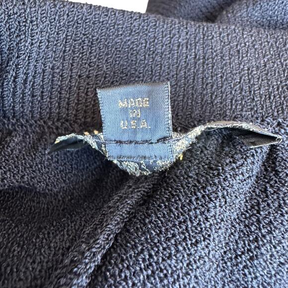 St. John Basics 16 Black Santana Knit Pleated Cropped Pants - Picture 7 of 7